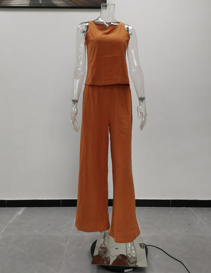 Leisure Summer Women Two Pieces Sleeves Tops and Pants