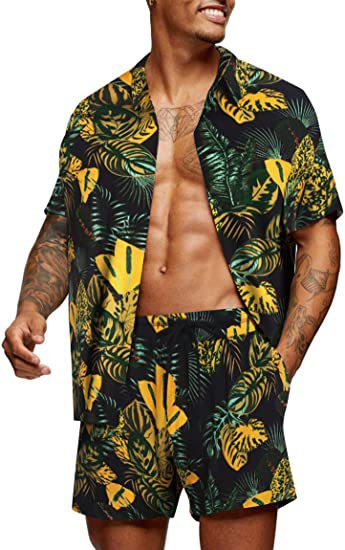 Leisure Summer Men's Short Sleeves Shirts and Shorts