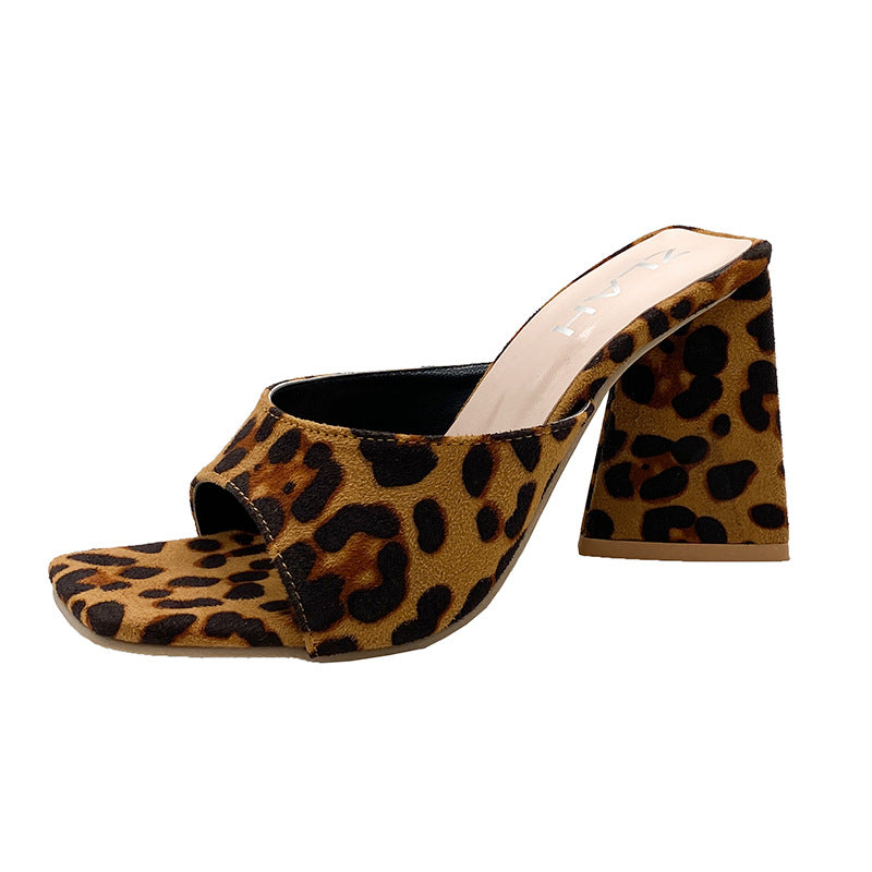 Women Chunky Heels Plus Sizes Slippers