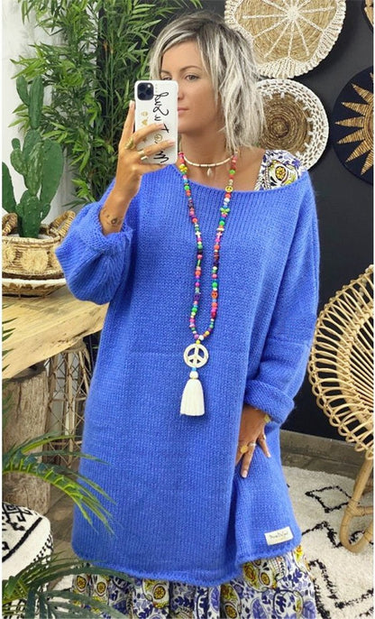 Casual Women Round Neck Knitting Loose Sweaters-STYLEGOING
