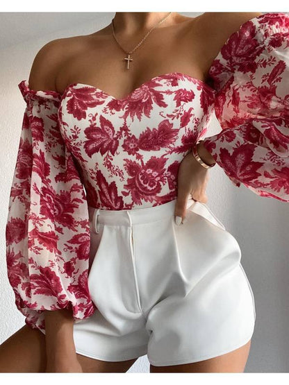Sexy Strapless Chiffon Women Blouses