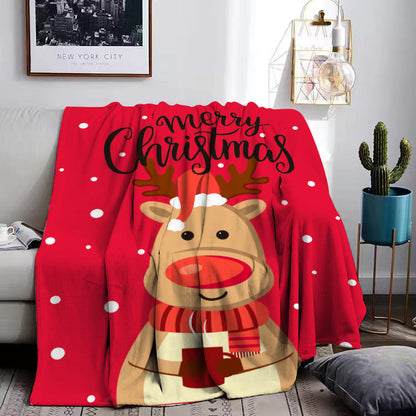 Merry Christmas Design Fleece Warm Blankets