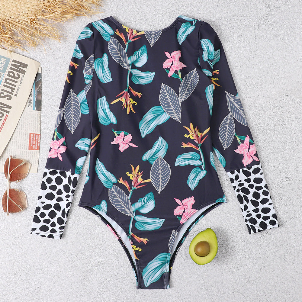 Sexy Long Sleeves Backless One Piece Women Swimwear