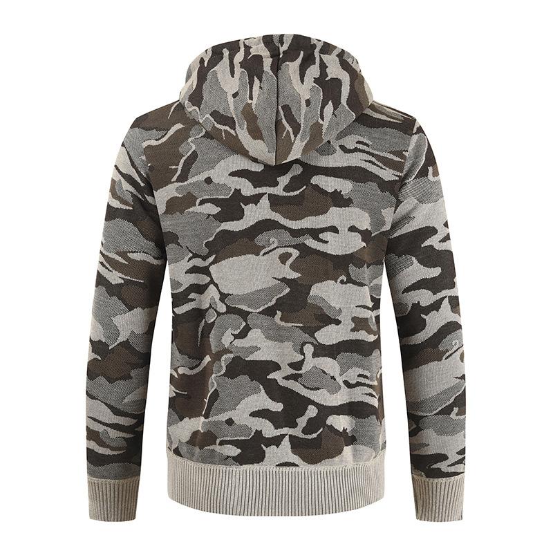 Fashion Camouflage Knitting Cardigan Overcoats for Men