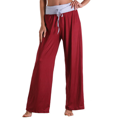 Casual Bandage Solid Loose Homewear Pajamas Pants