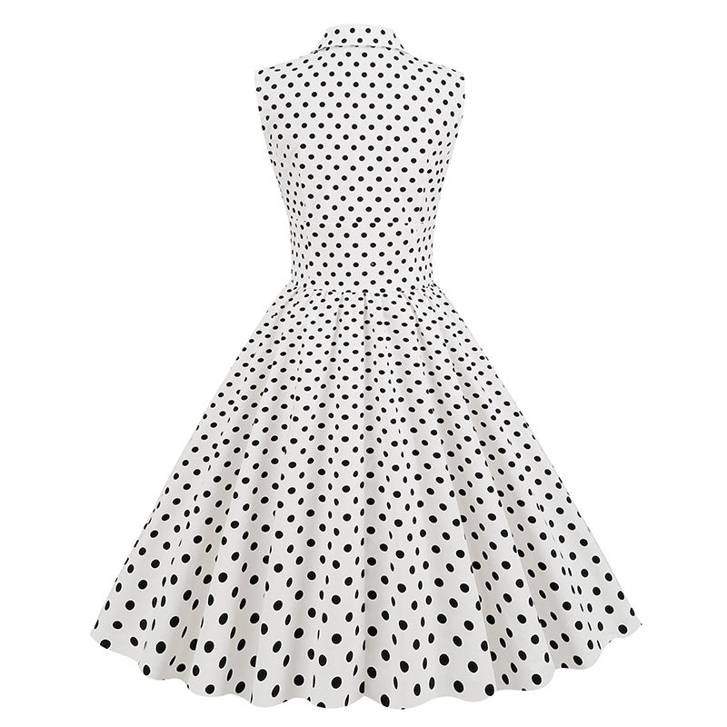 Vintage Sleeveless Polka Dot Dresses