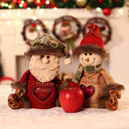 Linen Satan Claus Christmas Eve Peaceful Fruit Bag