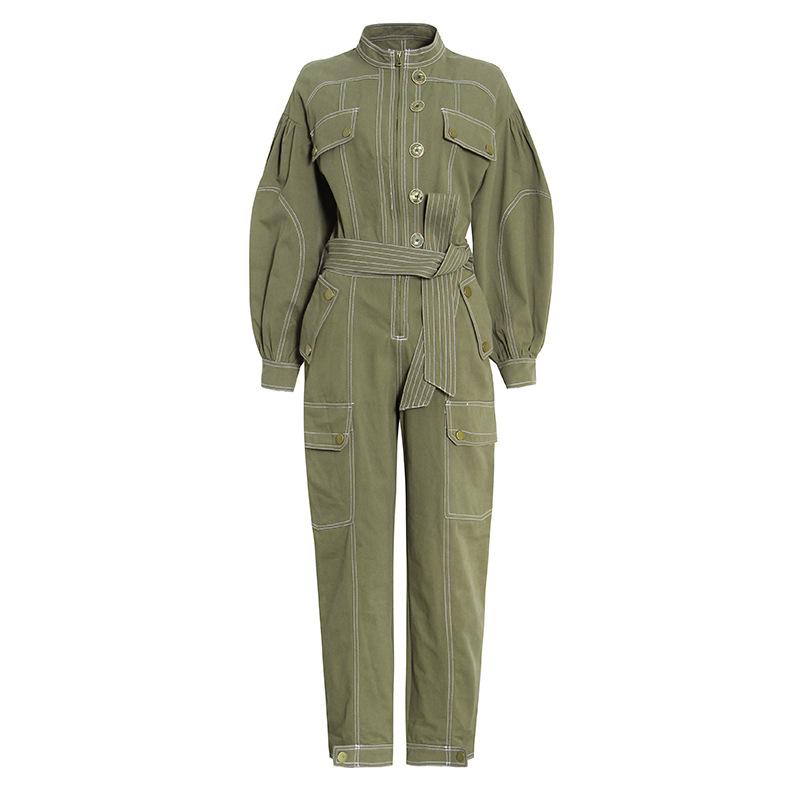 Leisure High Waist Overall Lace Up Jumpsuits-STYLEGOING