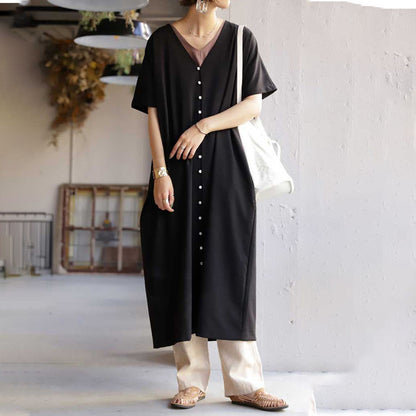Casual Summer V Neck Long Cozy Dresses