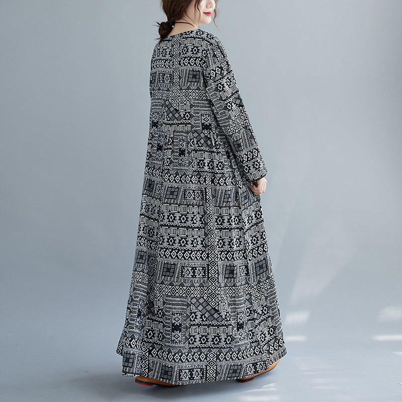 Women Plus Sizes Spring Long Dresses