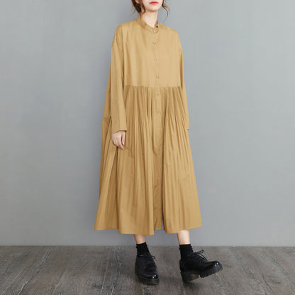 Vintage Stand Collar Plus Sizes Fall Shirts Dresses