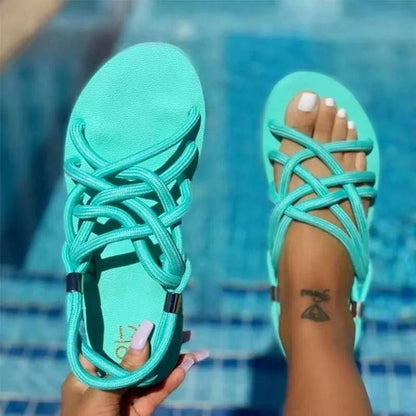 Summer Plus Sizes Flat-bottomed Beach Beach Sandals-STYLEGOING