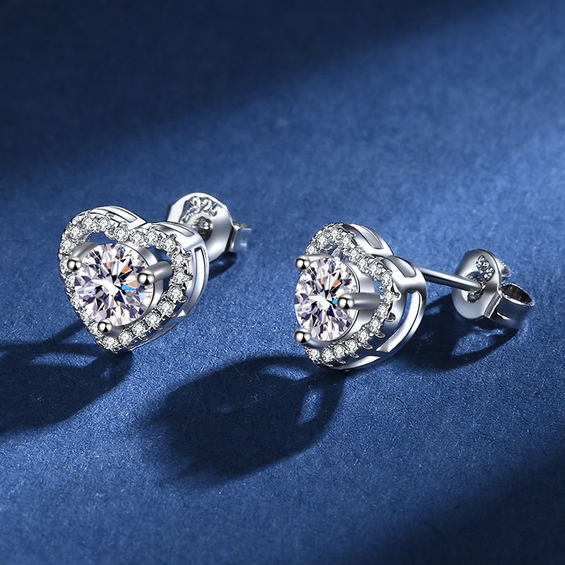 Fashion Sterling Sliver Sweetheart Earrings Stud