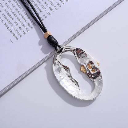 Oval Hollow Out Shape Women Long Sweater Chains