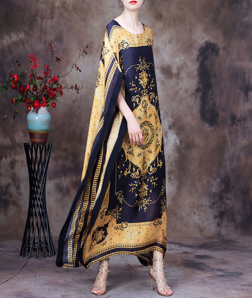 Vintage Print Summer Irregular Long Romper Dresses