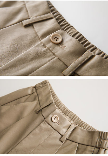 Casual PU Cropped Shorts for Women
