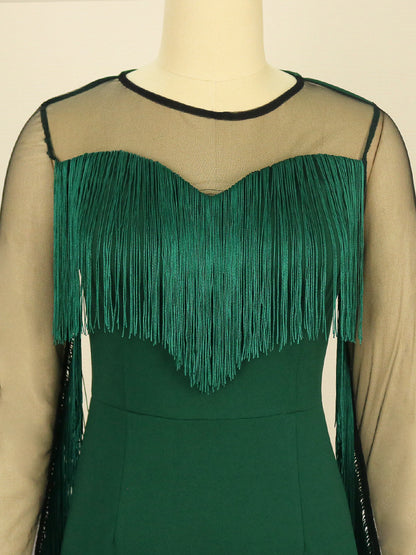 Sexy See Through Green Tight Women Party Dresses