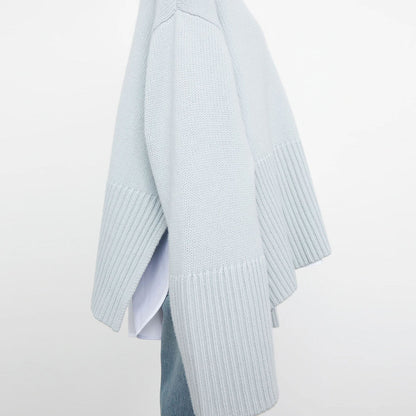 Women High Neck Knitting Striped Sweaters
