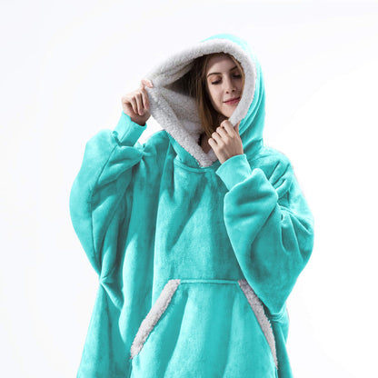 Wearable Fleece Hoodies Sleepwear for Watching TV