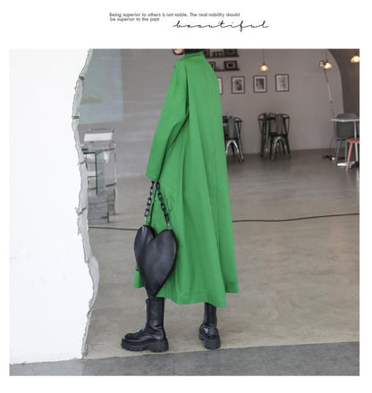 Women Long Sleeves Loose Hollow Out Long Dresses-STYLEGOING