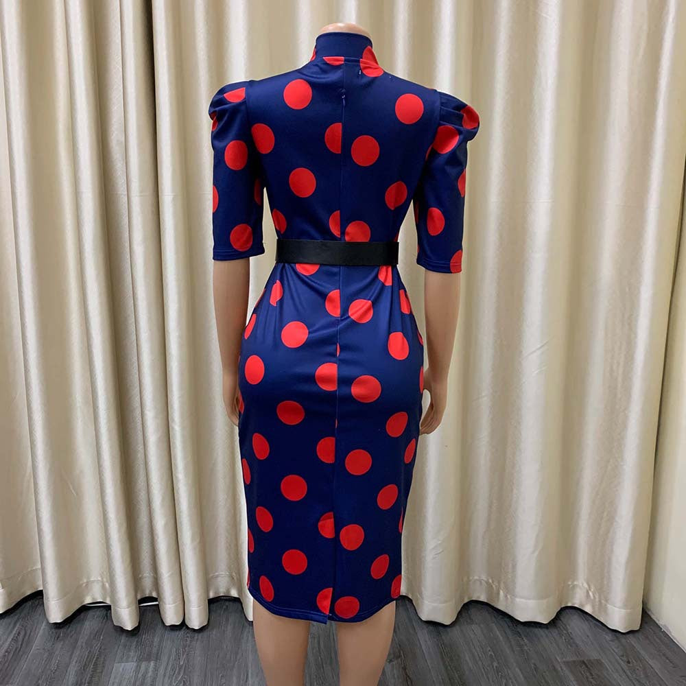 Sexy Bowknot Dot Office Lady Tight Dresses