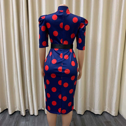 Sexy Bowknot Dot Office Lady Tight Dresses