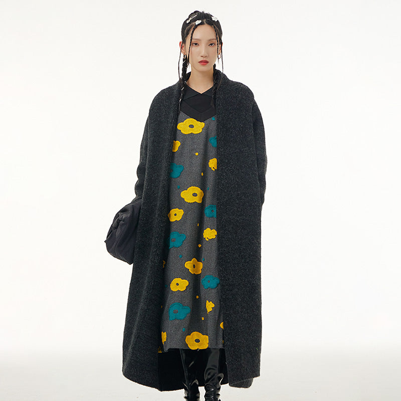 Fall Women Knitted Long Coats