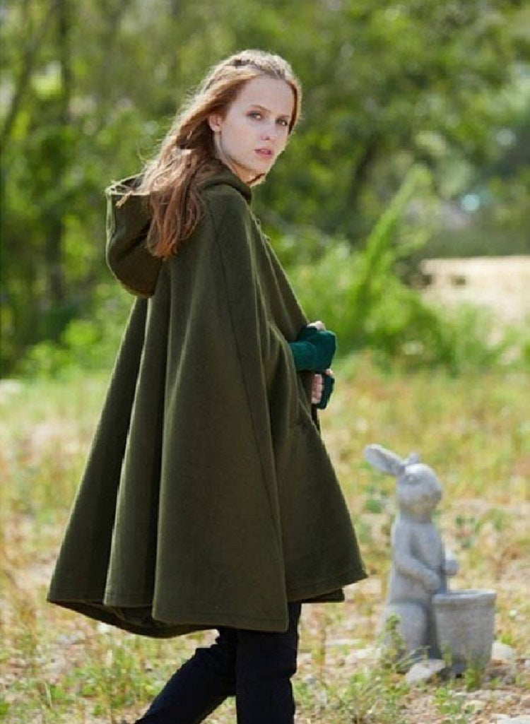 Women Loose Hoodies Cape Tops