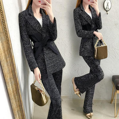 Classy Wool Fall Blazer & Pants Women Outfits