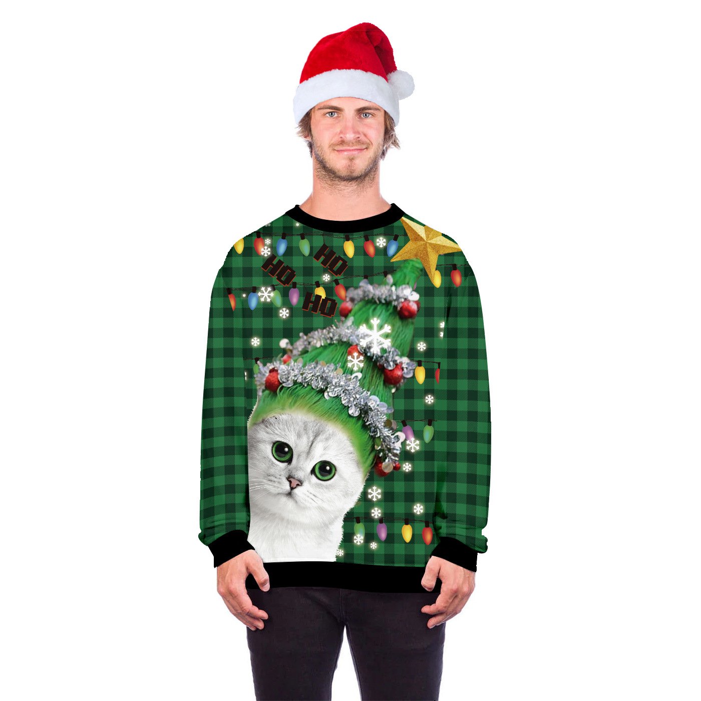 Christmas Cat His-and-hers Hoodies Sweaters