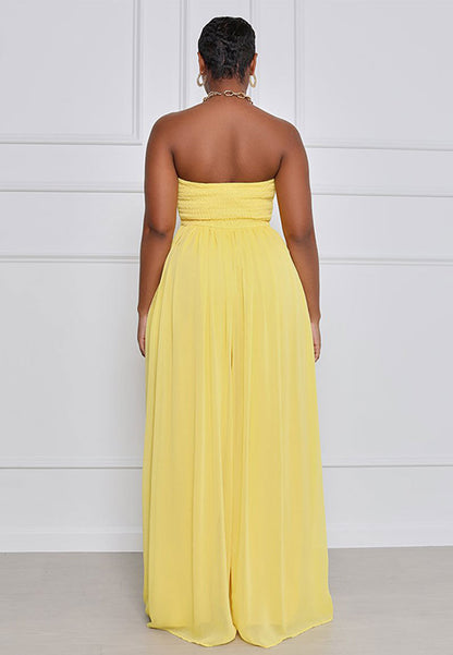 Sexy Strapless High Waist Chiffon Summer Jumpsuits