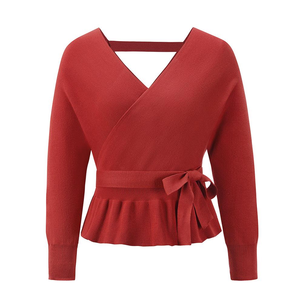 New Pullover V Neck Knitting Sxey Sweaters-STYLEGOING