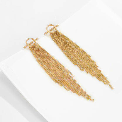 Vintage Tassels Design Metal Drop Earrings