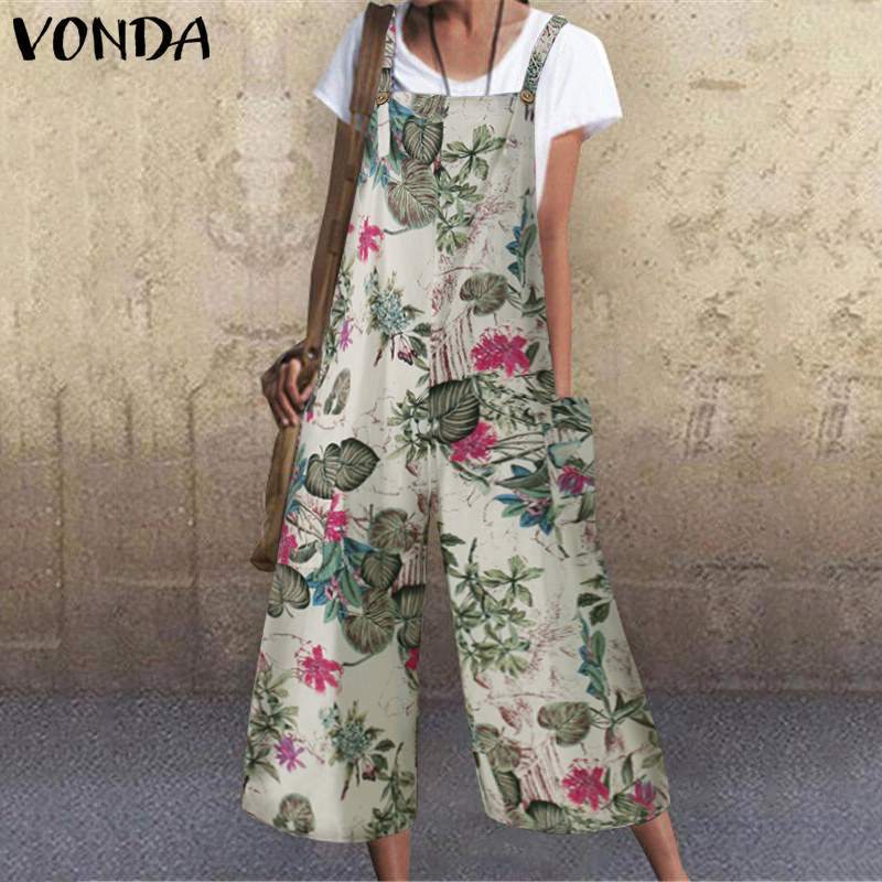 Leisure Summer Linen Plus Sizes Jumpsuits-STYLEGOING