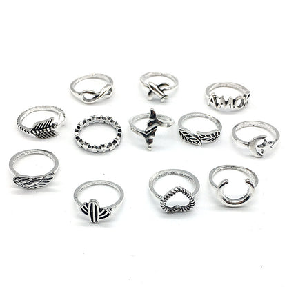 Vintage Boho Style Micro Inlays Ring Sets