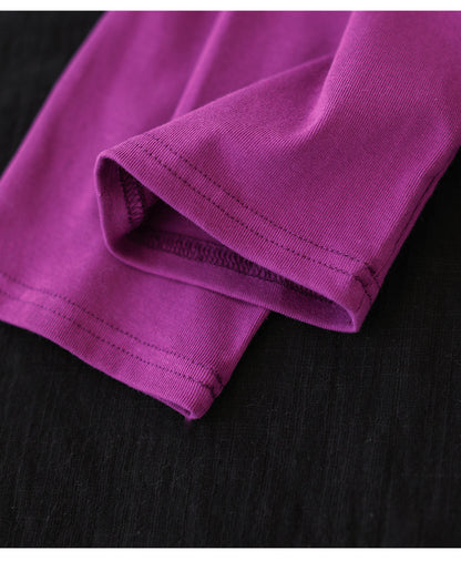 Vintage Half Sleeves Women High Neck T Shirts