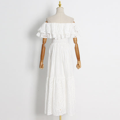 Sexy Off The Shoulder Ruffled Long Dresses