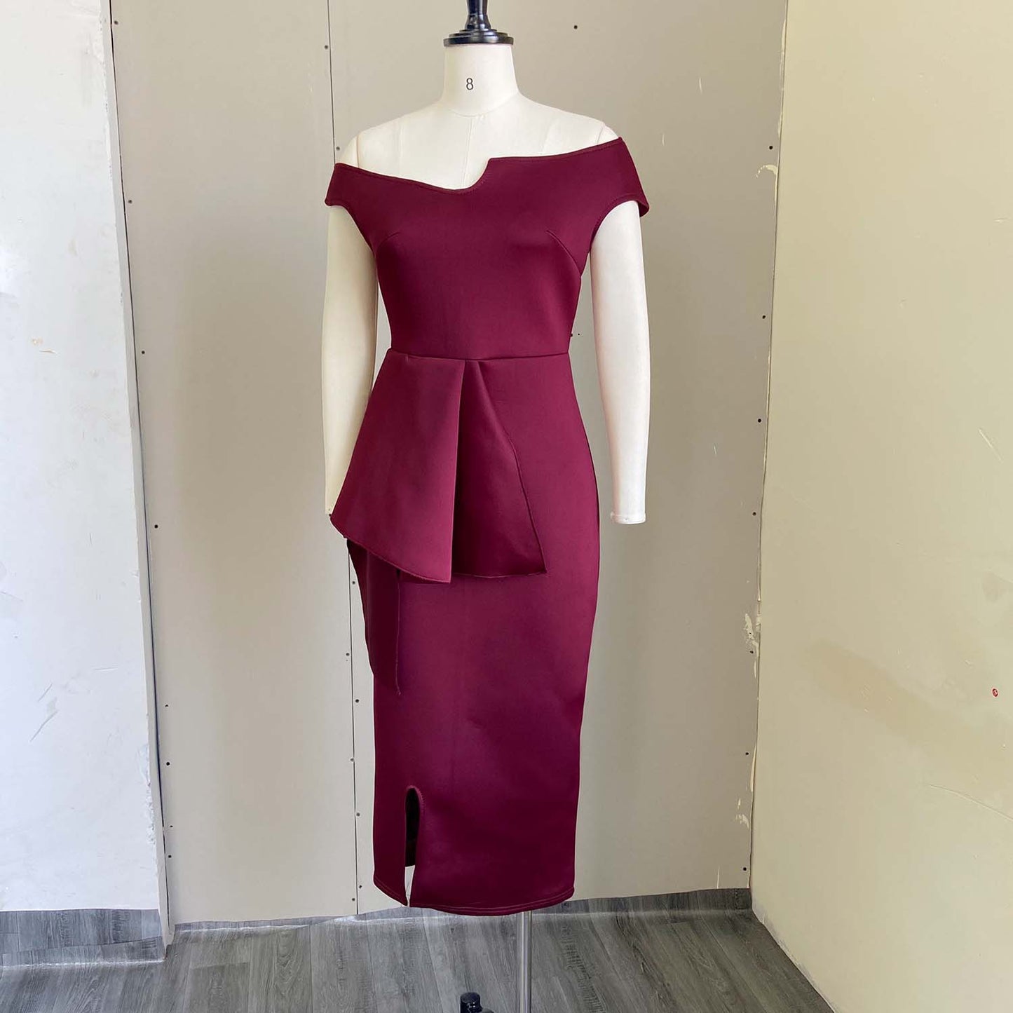 Fashion High Waist Plus Sizes Midi Party Dresses