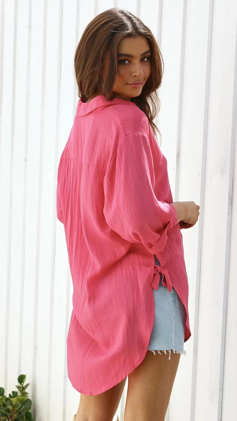 Casual Linen Women Long Shirts