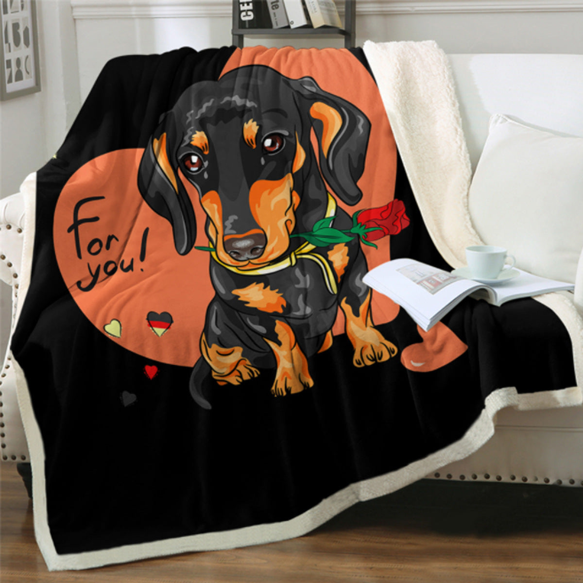 Cute Dog Print Fleece Blankets for Christmas