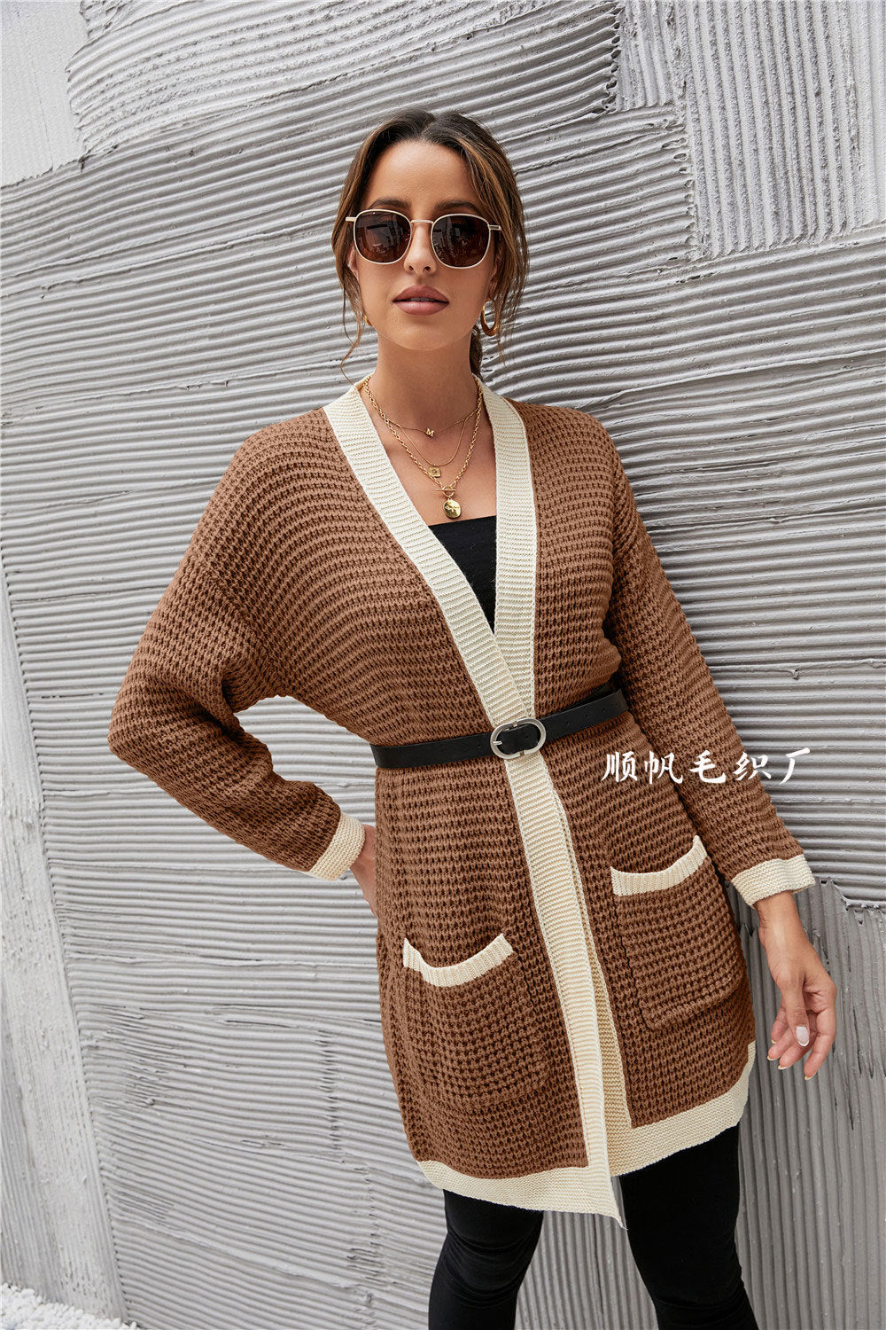 Casual Knitting Long Sleeves Women Overcoat