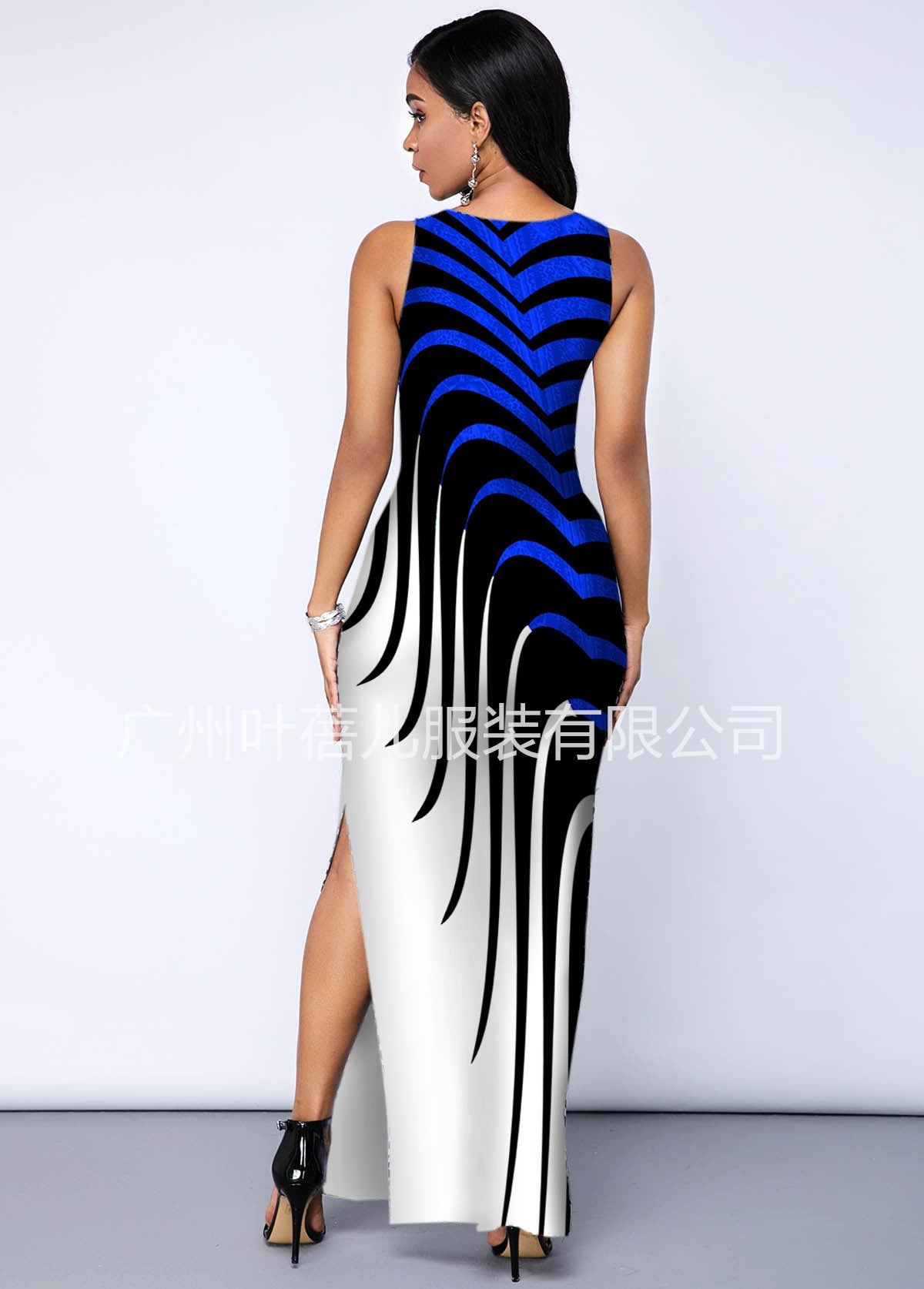 Women Sleeveless Foral Print Sexy Mermaid Dresses