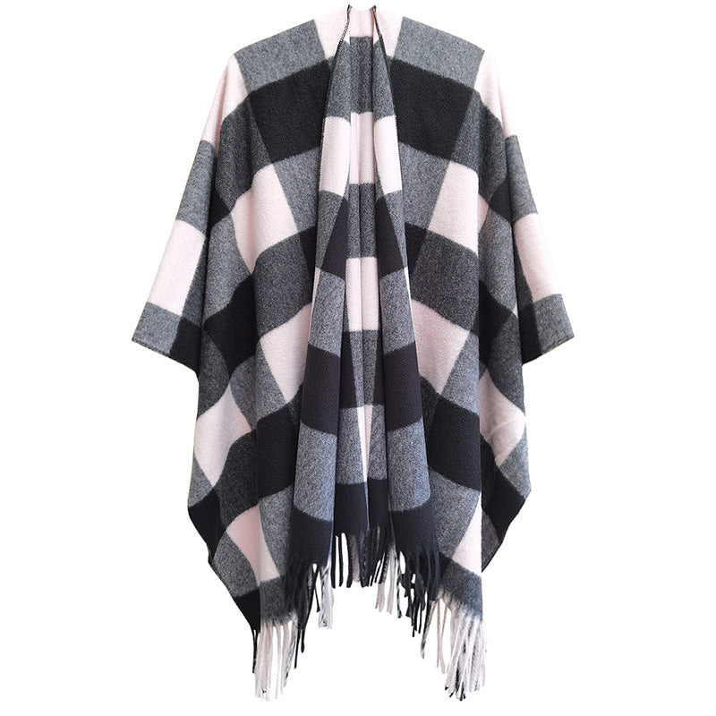 Winter Tassels Shawls Cape for Women