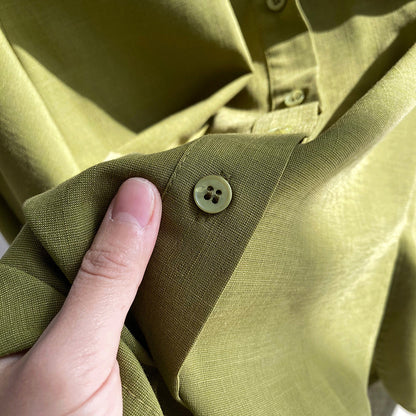 Elegant Linen Women Long Sleeves Blouses Shirts