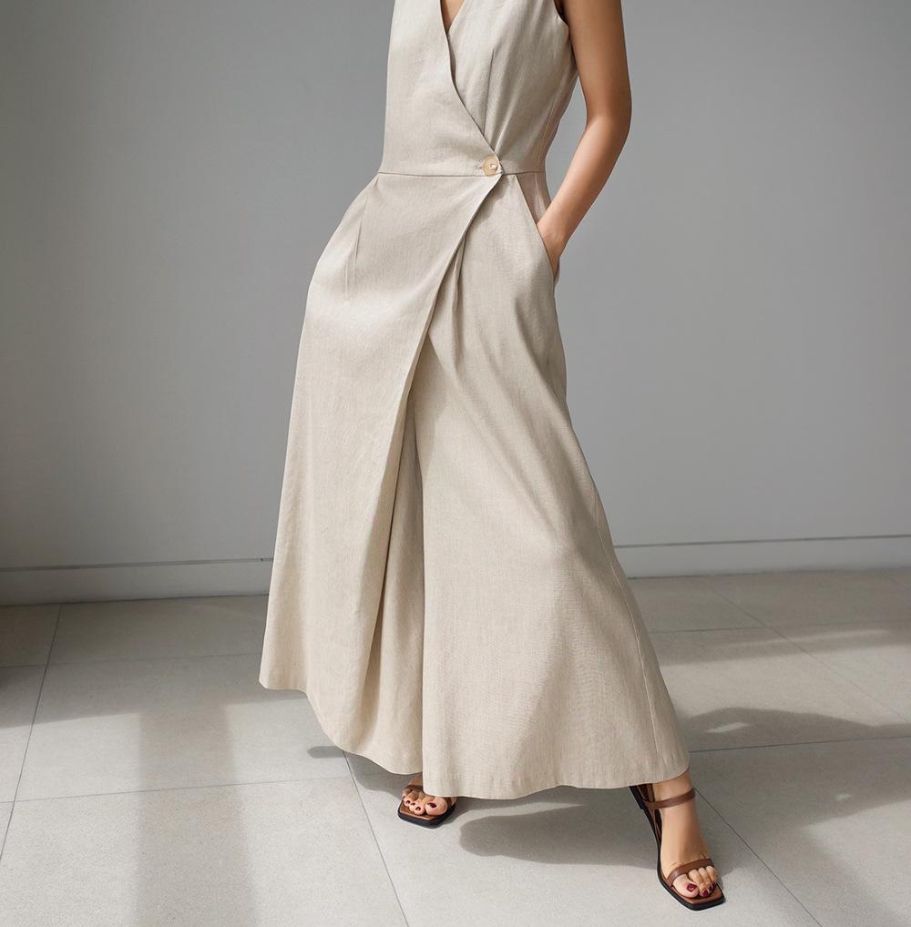 Women High Waist Casual Sleeveless Jumpsuits-STYLEGOING