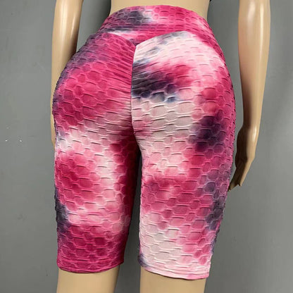 Women Dyed Sports Yoga Five Cents Pants
