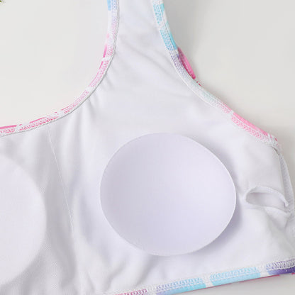 Sexy One Shoulder Mother and Daughter Two Pieces Swimwear