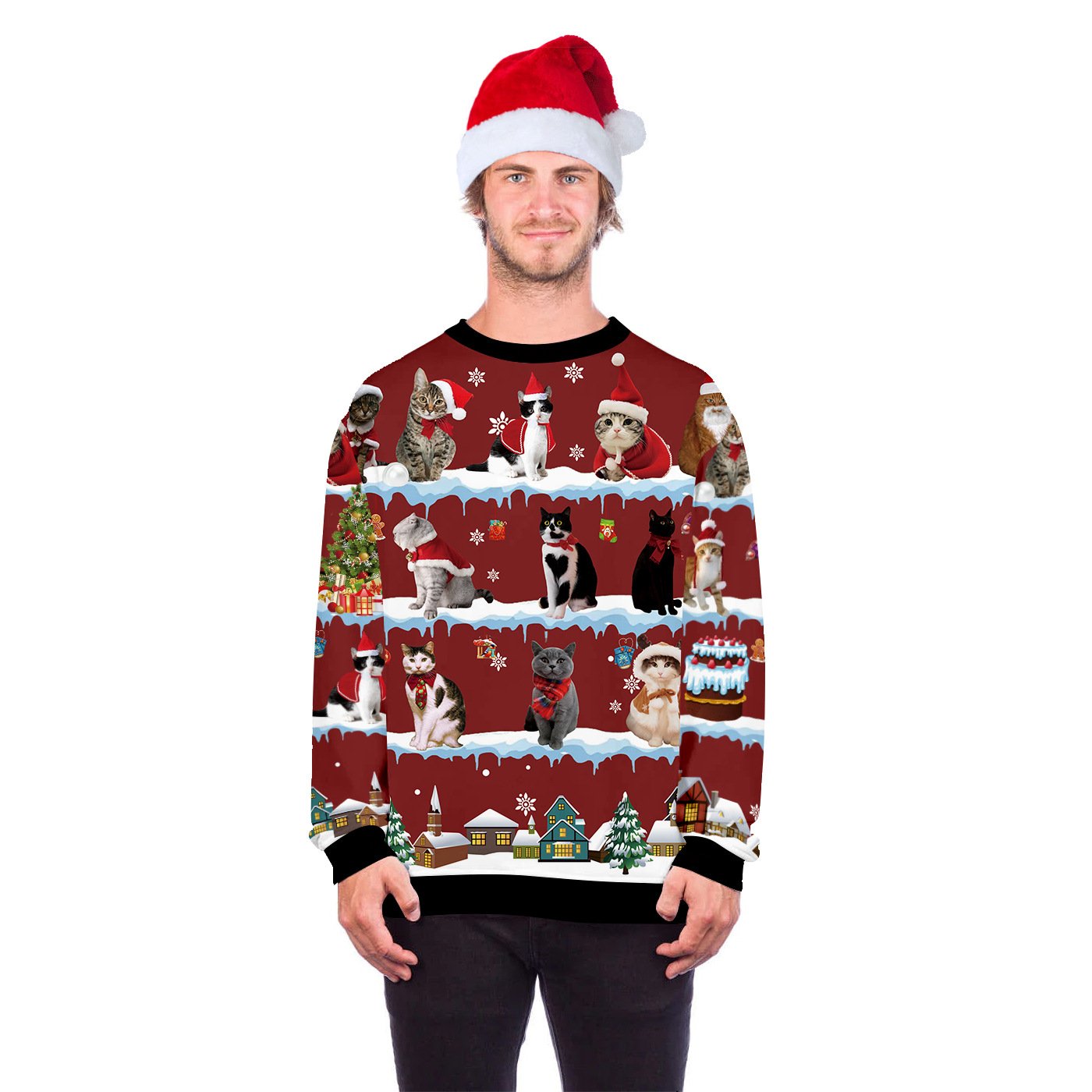 Christmas Cat His-and-hers Hoodies Sweaters
