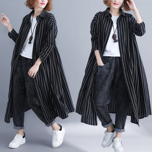 Linen Women Plus Sizes Long Shirts