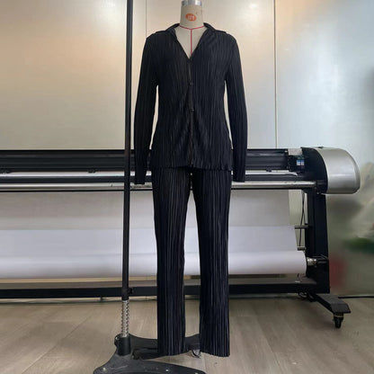 Casual Summer Long Sleeves Shirts and Pants Sleepwear